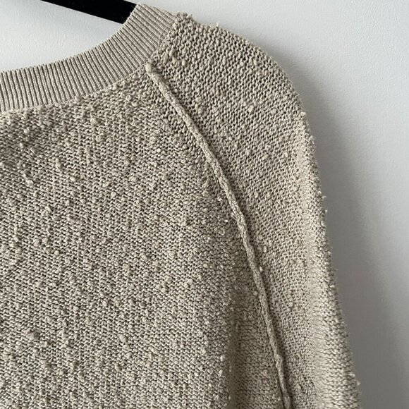 Free People Found My Friend Knit Balloon Sleeve Casual Pullover Sweater Cream XS - Picture 5 of 9